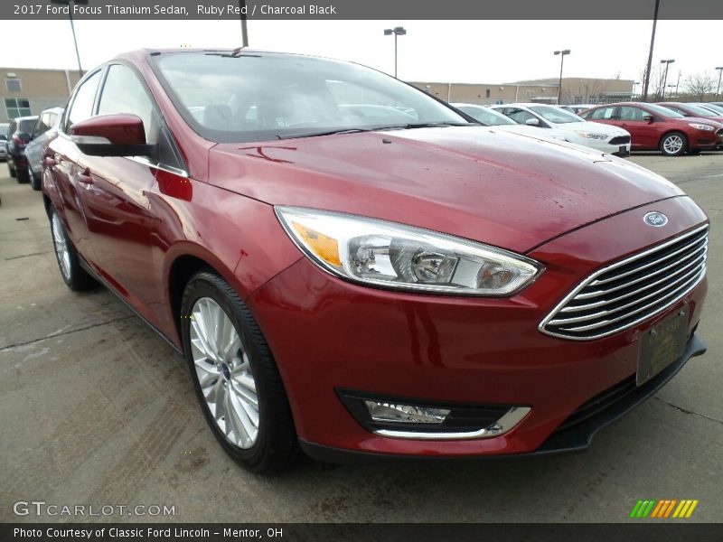 Ruby Red / Charcoal Black 2017 Ford Focus Titanium Sedan