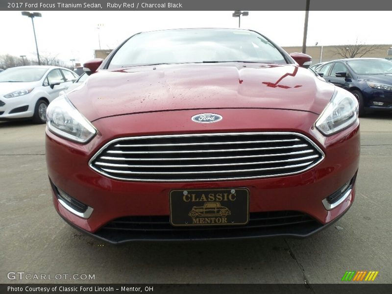 Ruby Red / Charcoal Black 2017 Ford Focus Titanium Sedan