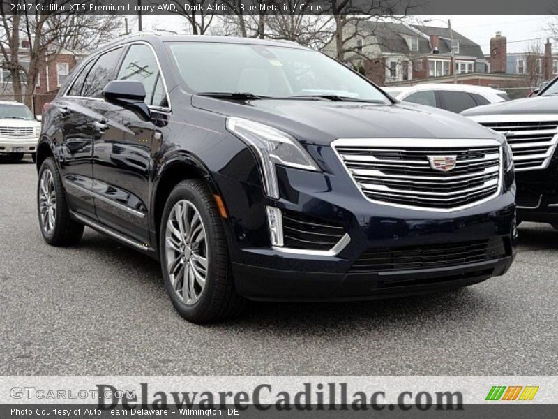 Dark Adriatic Blue Metallic / Cirrus 2017 Cadillac XT5 Premium Luxury AWD