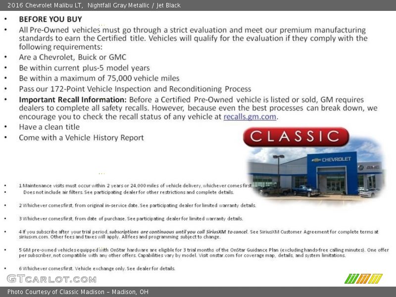 Nightfall Gray Metallic / Jet Black 2016 Chevrolet Malibu LT