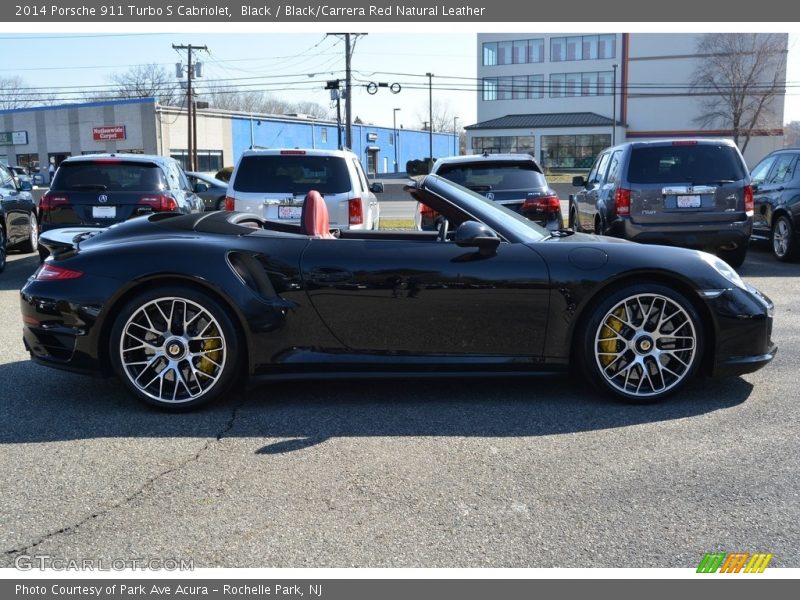 Black / Black/Carrera Red Natural Leather 2014 Porsche 911 Turbo S Cabriolet