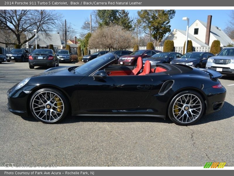 Black / Black/Carrera Red Natural Leather 2014 Porsche 911 Turbo S Cabriolet