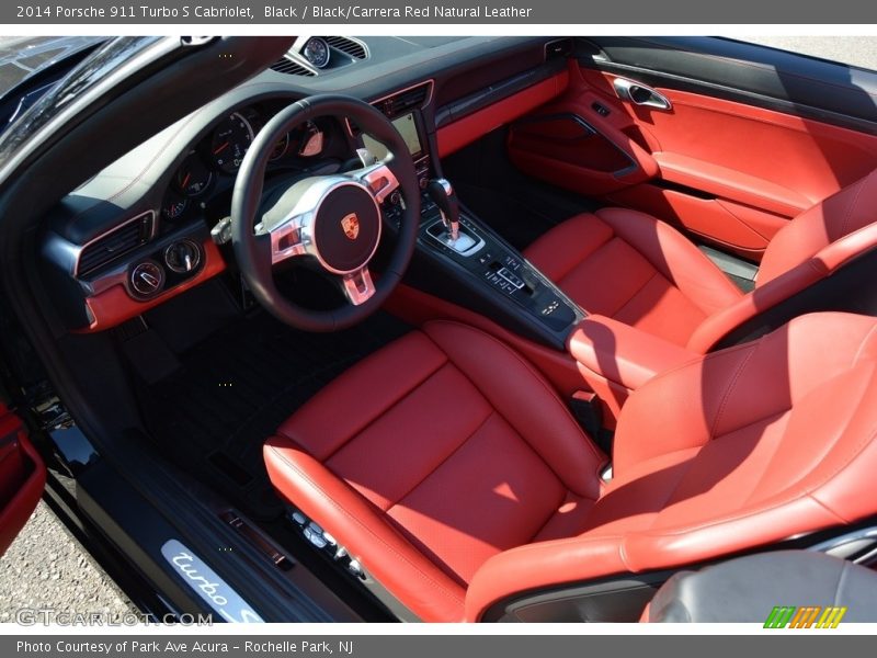 Black / Black/Carrera Red Natural Leather 2014 Porsche 911 Turbo S Cabriolet