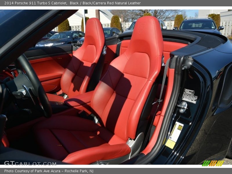 Black / Black/Carrera Red Natural Leather 2014 Porsche 911 Turbo S Cabriolet