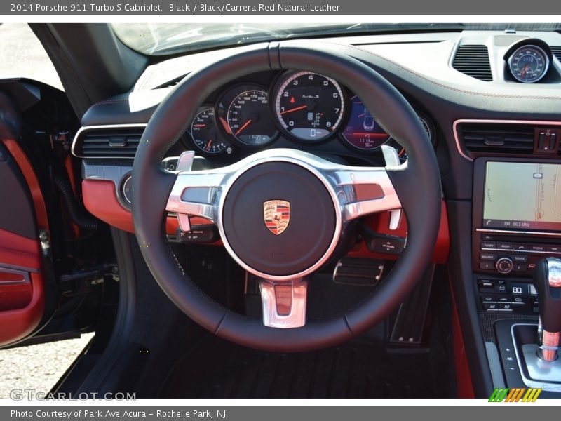 Black / Black/Carrera Red Natural Leather 2014 Porsche 911 Turbo S Cabriolet