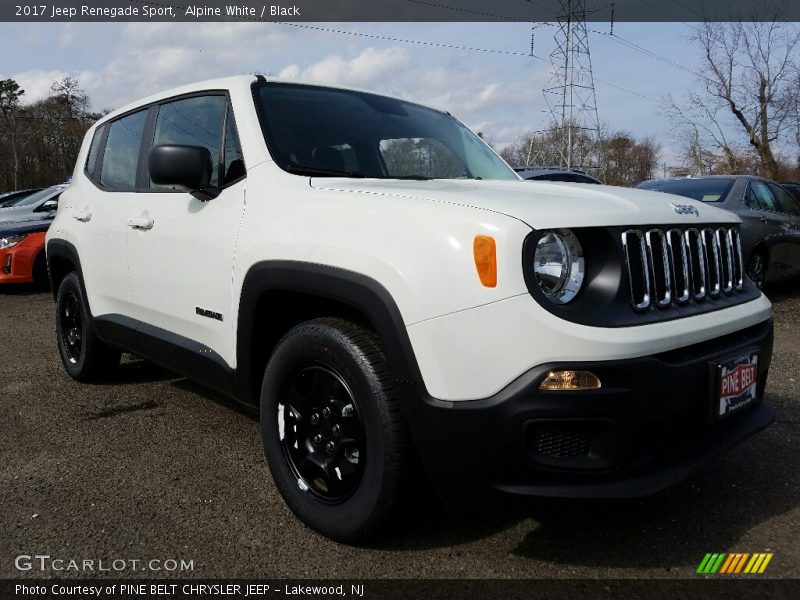 Alpine White / Black 2017 Jeep Renegade Sport