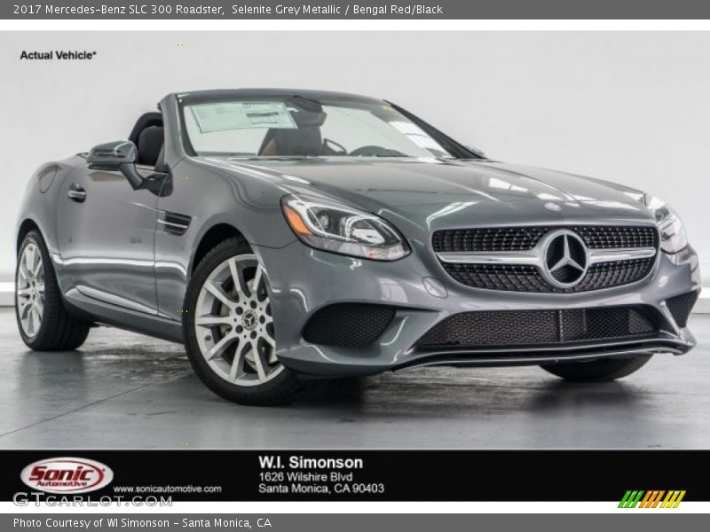 Selenite Grey Metallic / Bengal Red/Black 2017 Mercedes-Benz SLC 300 Roadster