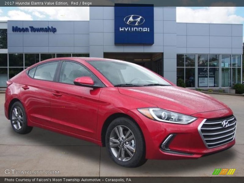Red / Beige 2017 Hyundai Elantra Value Edition