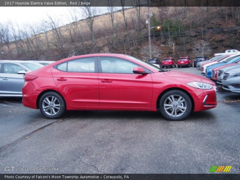 Red / Beige 2017 Hyundai Elantra Value Edition