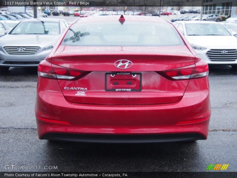 Red / Beige 2017 Hyundai Elantra Value Edition