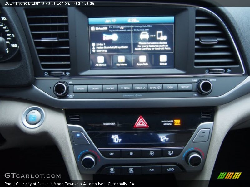 Red / Beige 2017 Hyundai Elantra Value Edition