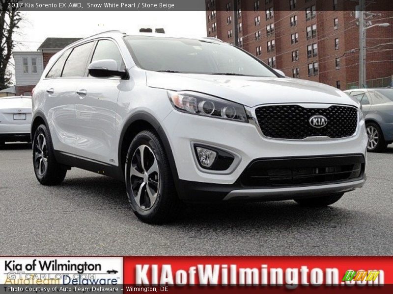 Snow White Pearl / Stone Beige 2017 Kia Sorento EX AWD