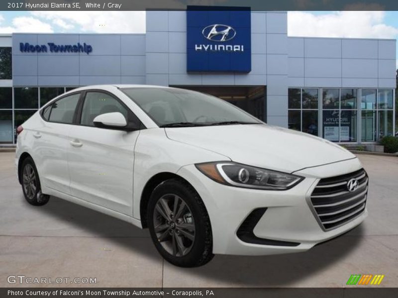 White / Gray 2017 Hyundai Elantra SE