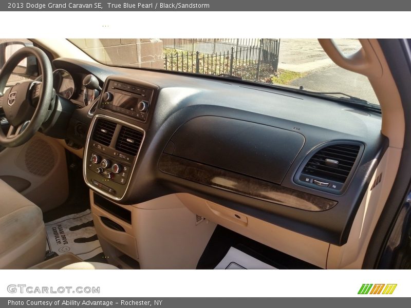 True Blue Pearl / Black/Sandstorm 2013 Dodge Grand Caravan SE