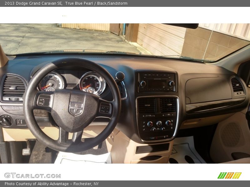 True Blue Pearl / Black/Sandstorm 2013 Dodge Grand Caravan SE