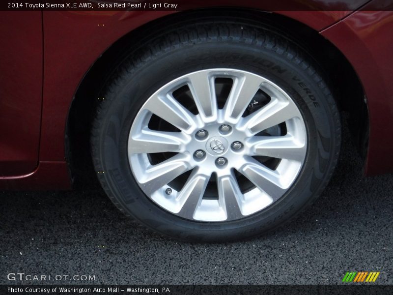 Salsa Red Pearl / Light Gray 2014 Toyota Sienna XLE AWD