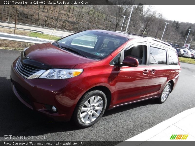 Salsa Red Pearl / Light Gray 2014 Toyota Sienna XLE AWD