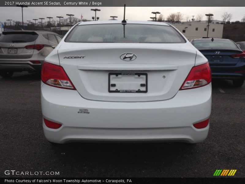 Century White / Beige 2017 Hyundai Accent SE Sedan