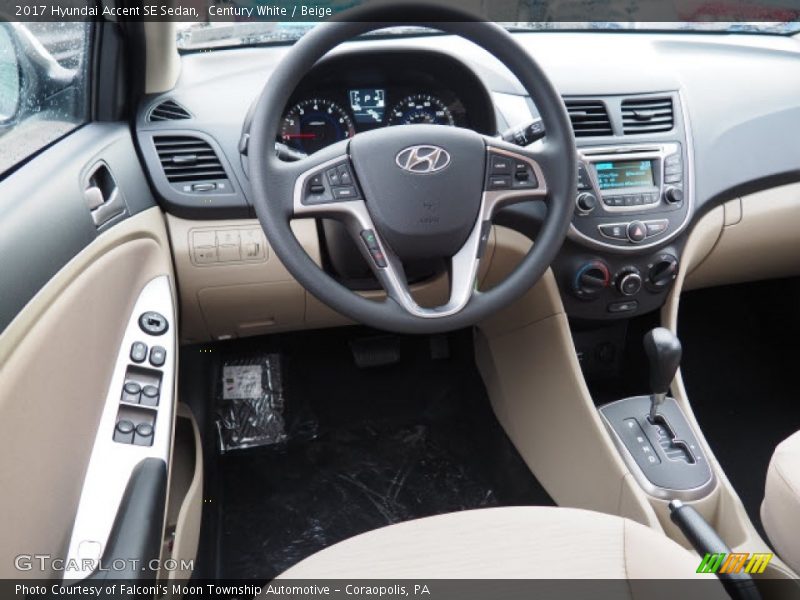 Century White / Beige 2017 Hyundai Accent SE Sedan