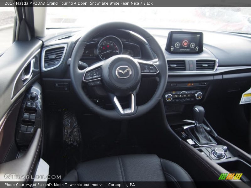 Snowflake White Pearl Mica / Black 2017 Mazda MAZDA3 Grand Touring 4 Door