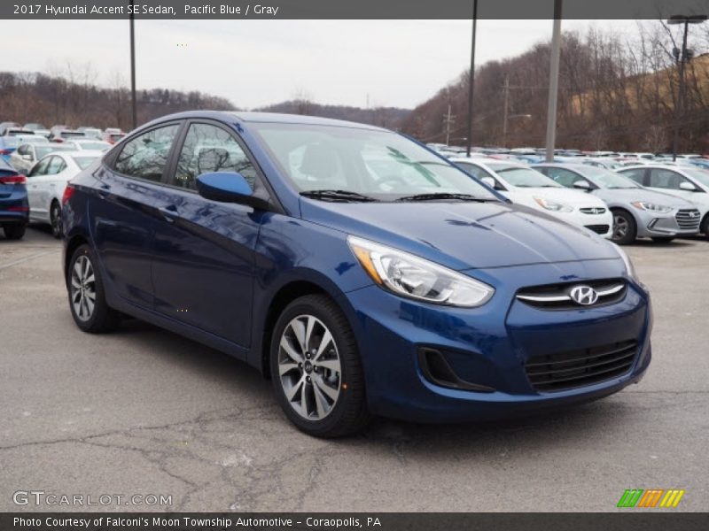 Pacific Blue / Gray 2017 Hyundai Accent SE Sedan