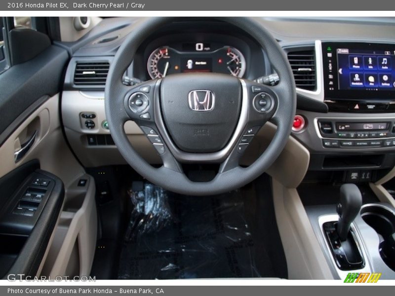Dark Cherry Pearl / Gray 2016 Honda Pilot EX