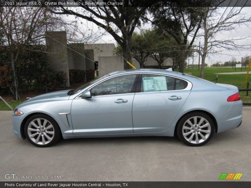 Crystal Blue Metallic / Dove/Warm Charcoal 2013 Jaguar XF 3.0