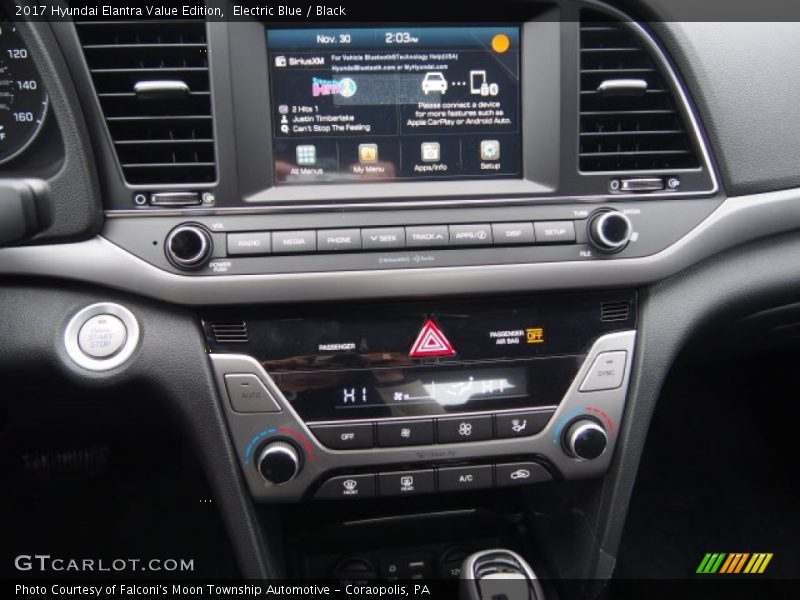 Electric Blue / Black 2017 Hyundai Elantra Value Edition
