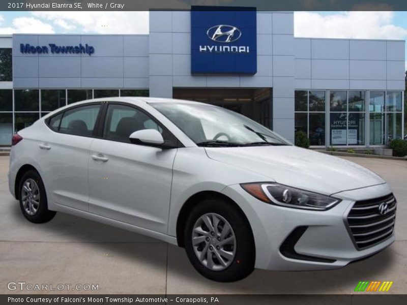White / Gray 2017 Hyundai Elantra SE