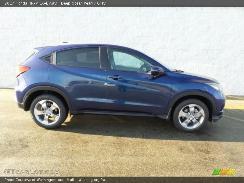 Deep Ocean Pearl / Gray 2017 Honda HR-V EX-L AWD