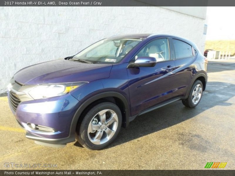 Deep Ocean Pearl / Gray 2017 Honda HR-V EX-L AWD