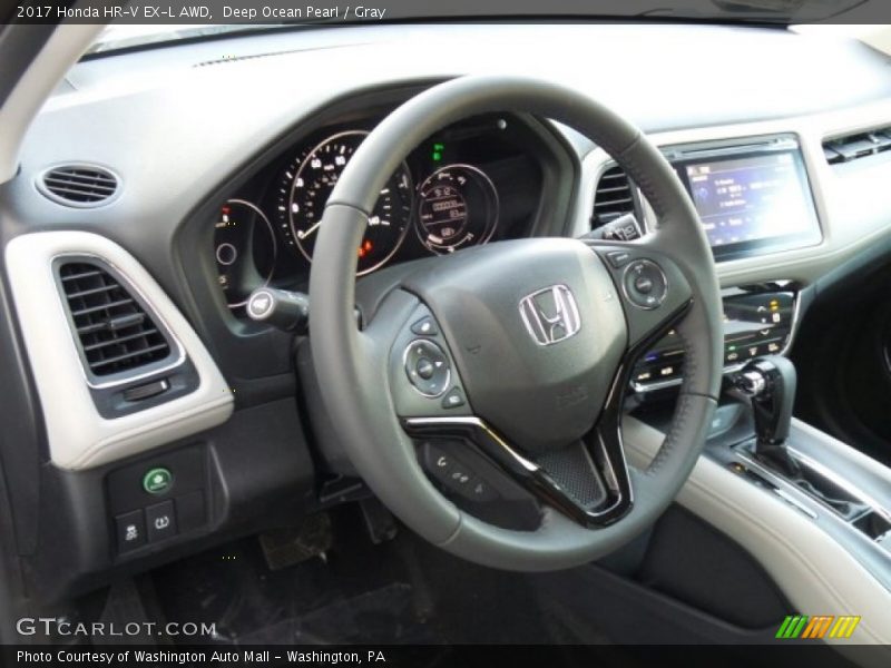 Deep Ocean Pearl / Gray 2017 Honda HR-V EX-L AWD