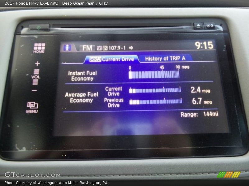 Deep Ocean Pearl / Gray 2017 Honda HR-V EX-L AWD