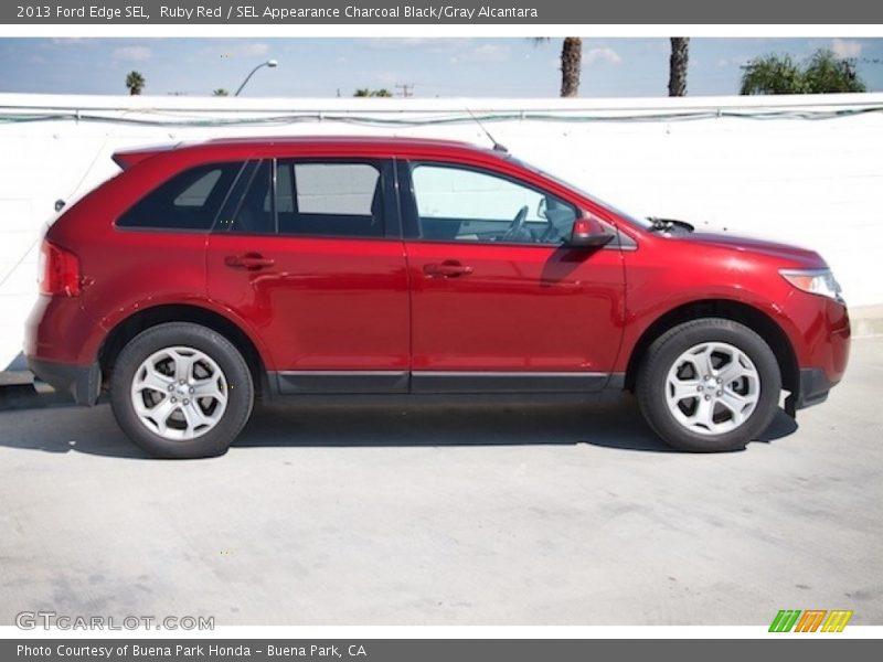 Ruby Red / SEL Appearance Charcoal Black/Gray Alcantara 2013 Ford Edge SEL