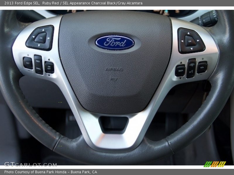 Ruby Red / SEL Appearance Charcoal Black/Gray Alcantara 2013 Ford Edge SEL