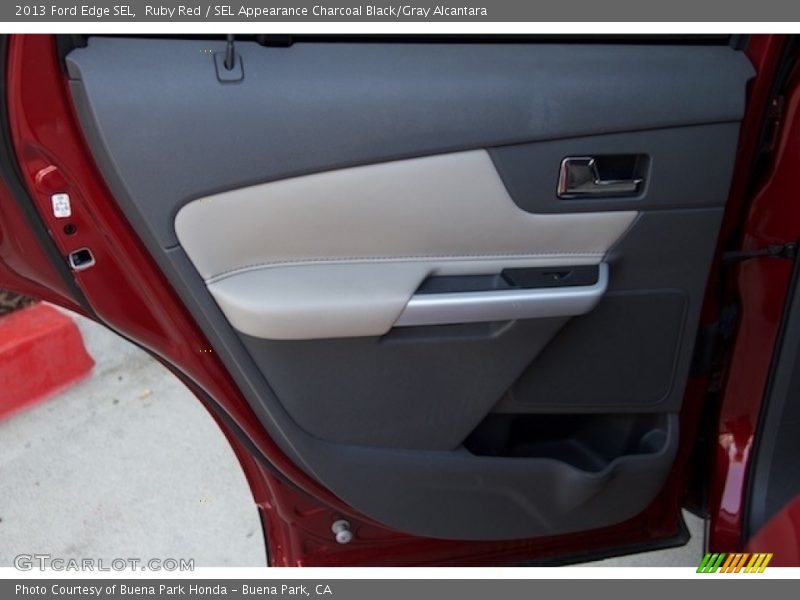Ruby Red / SEL Appearance Charcoal Black/Gray Alcantara 2013 Ford Edge SEL