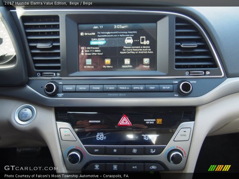 Beige / Beige 2017 Hyundai Elantra Value Edition