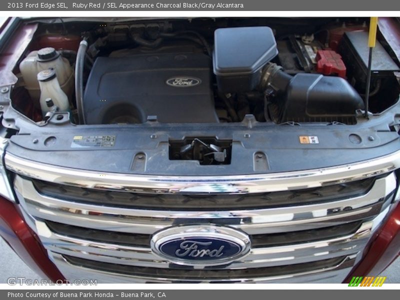 Ruby Red / SEL Appearance Charcoal Black/Gray Alcantara 2013 Ford Edge SEL