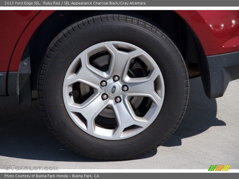 Ruby Red / SEL Appearance Charcoal Black/Gray Alcantara 2013 Ford Edge SEL