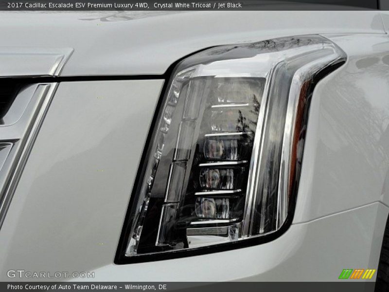 Crystal White Tricoat / Jet Black 2017 Cadillac Escalade ESV Premium Luxury 4WD
