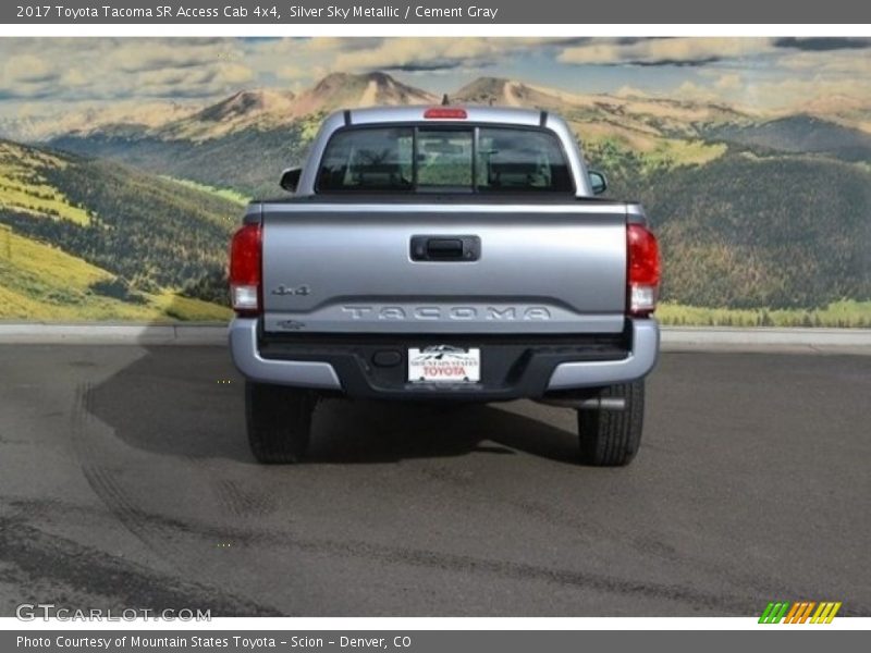 Silver Sky Metallic / Cement Gray 2017 Toyota Tacoma SR Access Cab 4x4