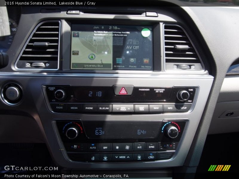Lakeside Blue / Gray 2016 Hyundai Sonata Limited