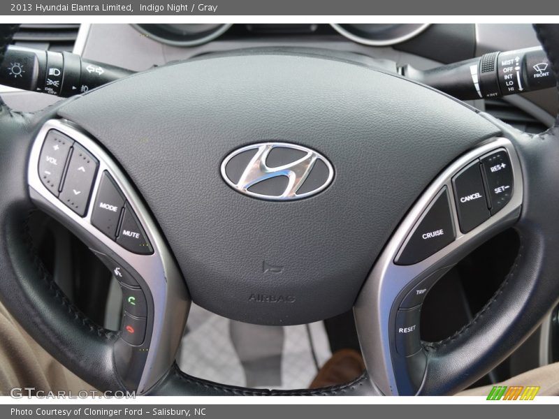 Indigo Night / Gray 2013 Hyundai Elantra Limited