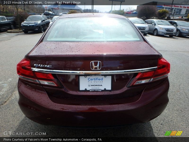 Crimson Red Pearl / Beige 2013 Honda Civic EX Sedan