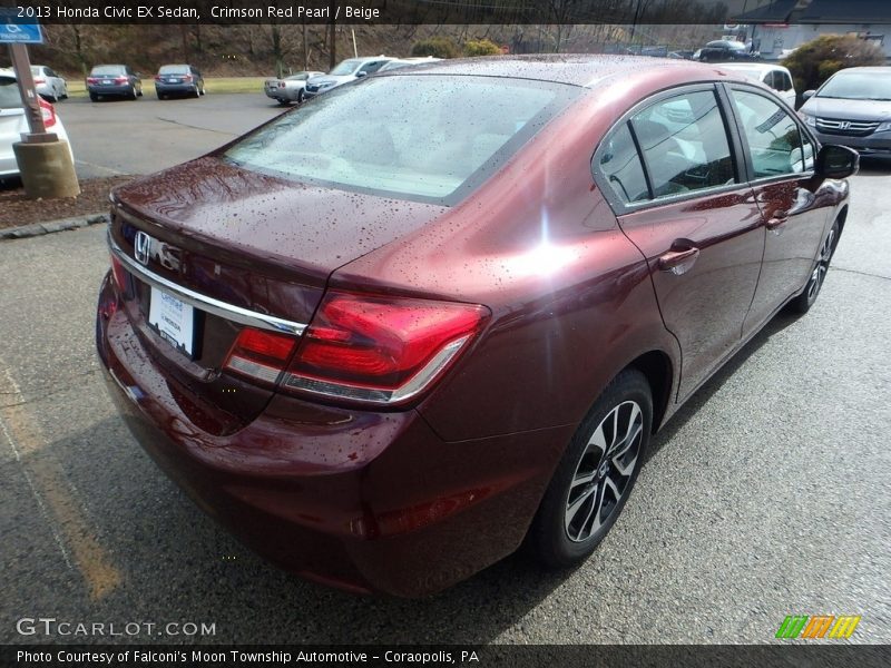 Crimson Red Pearl / Beige 2013 Honda Civic EX Sedan