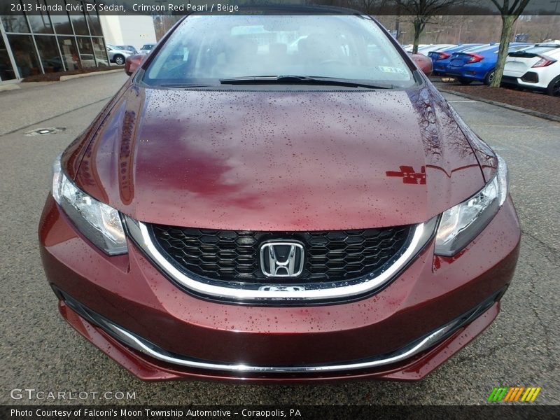 Crimson Red Pearl / Beige 2013 Honda Civic EX Sedan