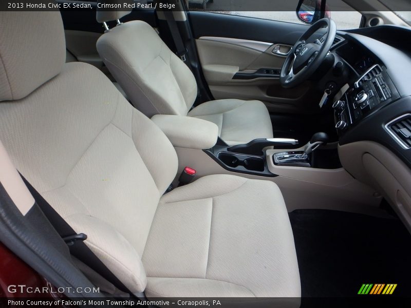 Crimson Red Pearl / Beige 2013 Honda Civic EX Sedan