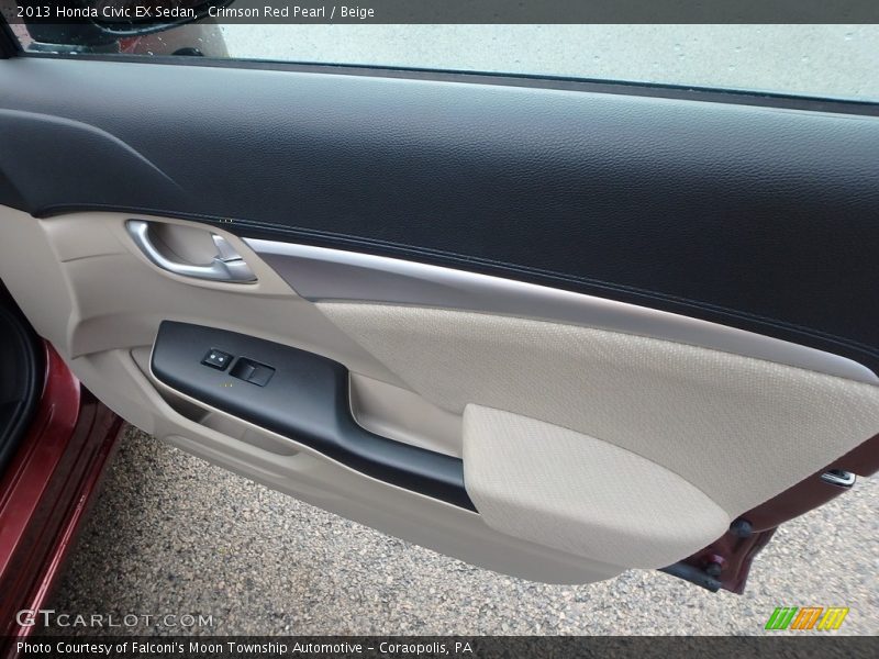 Crimson Red Pearl / Beige 2013 Honda Civic EX Sedan