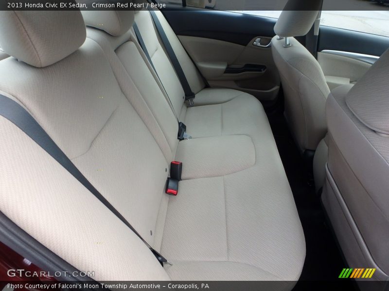 Crimson Red Pearl / Beige 2013 Honda Civic EX Sedan