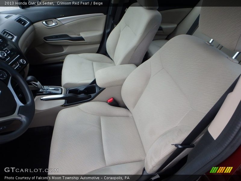 Crimson Red Pearl / Beige 2013 Honda Civic EX Sedan